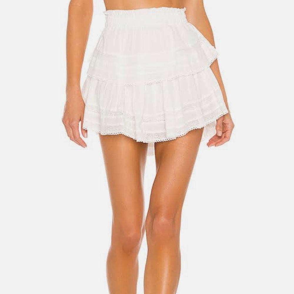 LOVESHACKFANCY RUFFLE MINI WHITE XS NWOT